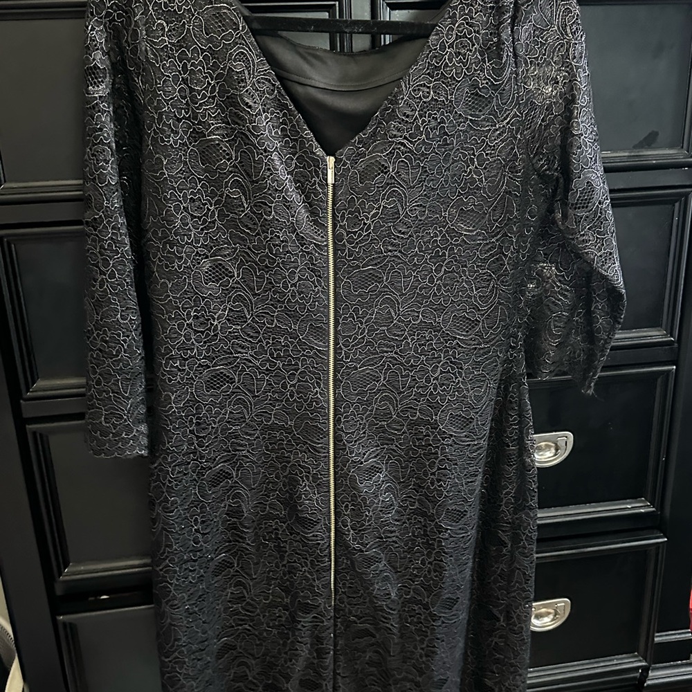 Calvin Klein size 12 black dress with lace pattern